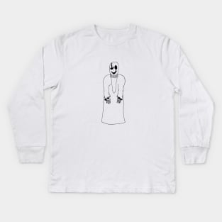 Gaster Undertale Simple Black and White Design Kids Long Sleeve T-Shirt